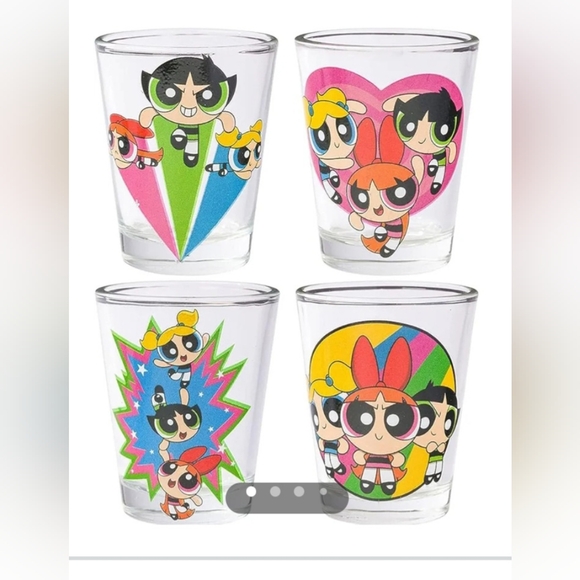 Silver Buffalo Power Puff Girls Trio 4-Pack Mini Glass Set, 1.5 Ounces (NEW) - Picture 11 of 11